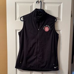 Nike Women's Black Vest with Pink Flower Detail